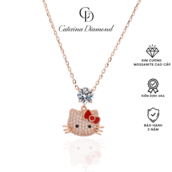 Dây chuyền kim cương Moissanite 0,5 Carat Caterina Diamond Bow Hello Kitty DN048