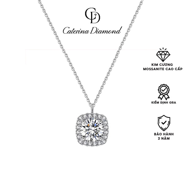 Dây chuyền kim cương Moissanite 0.8 Carat Caterina Diamond Sterling silver round simulated DN060WH