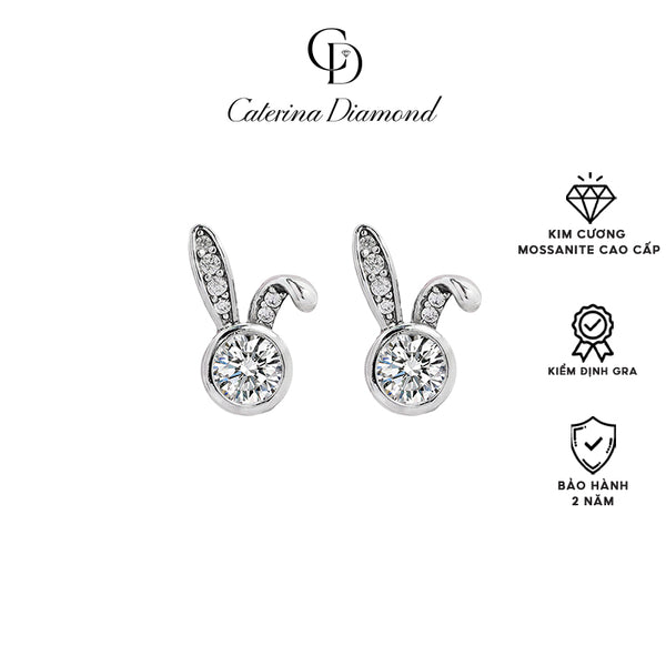 Khuyên tai nữ kim cương Moissanite Caterina Diamond Bunny Bling DE032