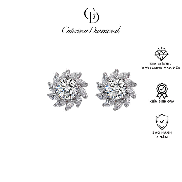 Khuyên tai nữ kim cương Moissanite Caterina Diamond Aurora Loop Earrings DE034