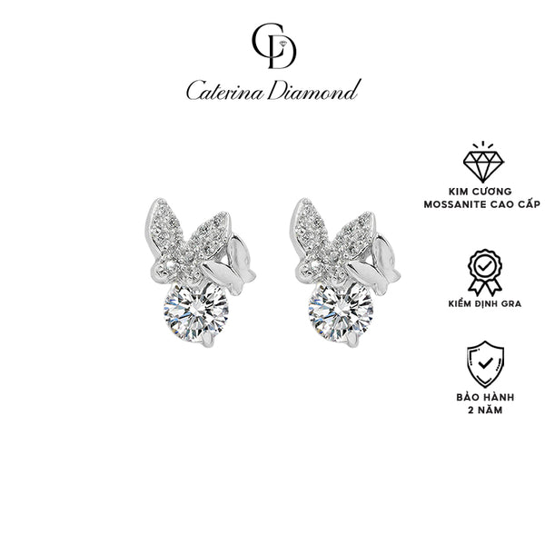 Khuyên tai nữ kim cương Moissanite Caterina Diamond Butterfly Faerie DE035