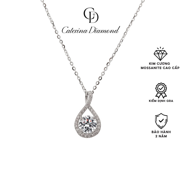 Dây chuyền kim cương Moissanite 0,8 Carat Caterina Diamond Sterling silver round simulated DN035WH