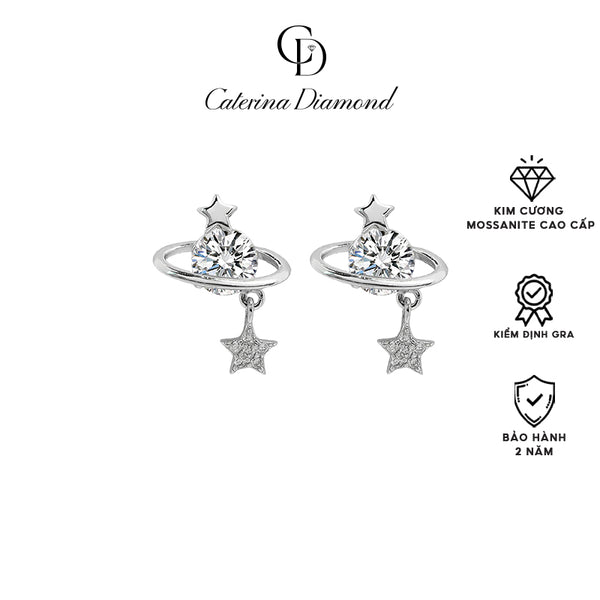 Khuyên tai nữ kim cương Moissanite Caterina Diamond Stellar Luxe DE036