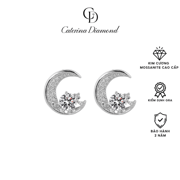 Khuyên tai nữ kim cương Moissanite 0,5 Carat Caterina Diamond Star And Moon DE010
