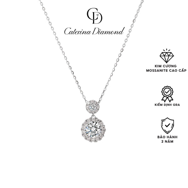Dây chuyền kim cương Moissanite Caterina Diamond Round Shiny Bright DN023