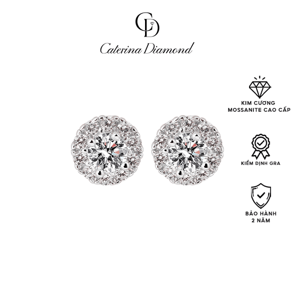 Khuyên tai nữ kim cương Moissanite 0.3 Carat Caterina Diamond Starry Sky Earrings DE025