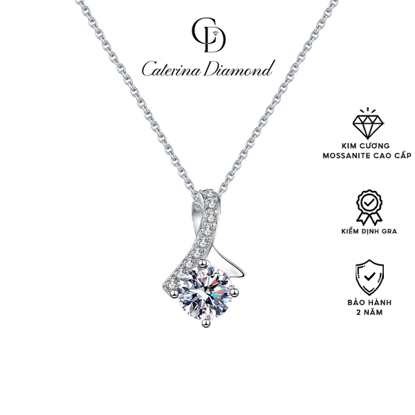 Dây chuyền kim cương Moissanite 1 Carat Caterina Diamond Sterling Silver Pendant DN025WH