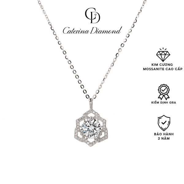 Dây chuyền kim cương Moissanit Caterina Diamond Sterling silver round simulated DN026