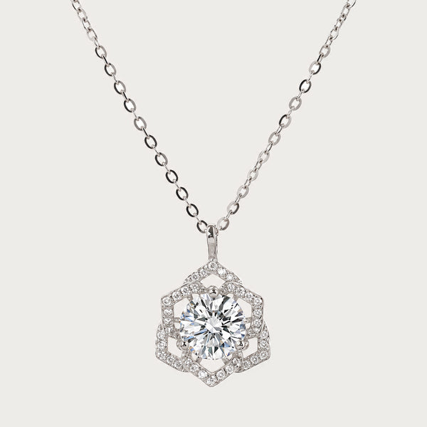 Dây chuyền Sterling Round DN026 – nền xám