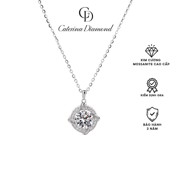 Dây chuyền kim cương Moissanite 0.5 Carat Caterina Twirling Diamond Pendant Necklace DN028