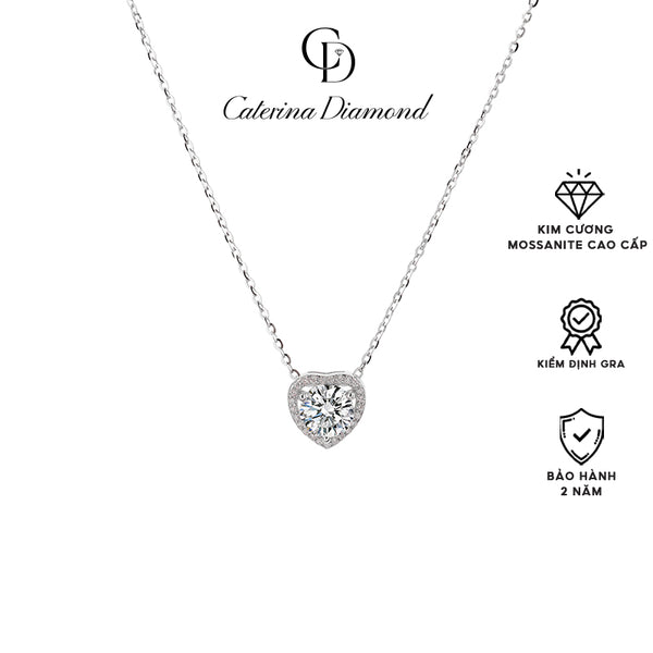 Bộ trang sức kim cương Moissanite Caterina dây chuyền Radiant Love DN029
