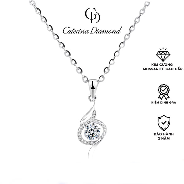 Dây chuyền nữ Kim Cương Moissanite 0,5 Carat Caterina Diamond Cupid's Arrow Necklace DN031WH
