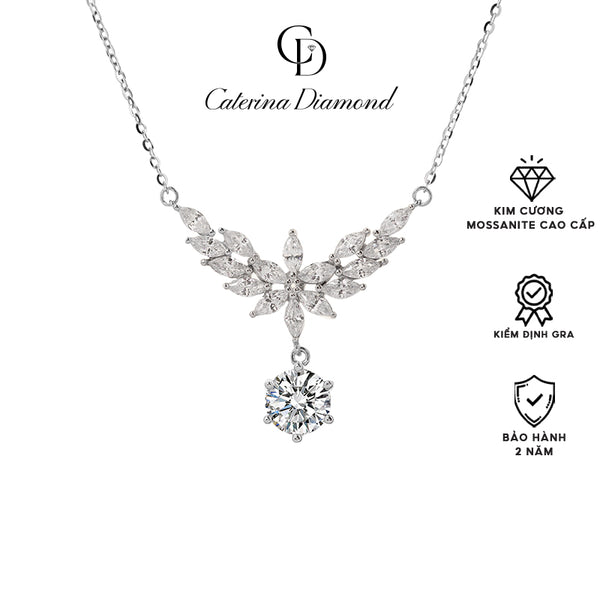 Dây chuyền kim cương Moissanite 1 Carat Caterina Diamond Wheat Ear Sterling Silver Necklace DN033