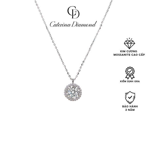 Dây chuyền kim cương Moissanite Caterina Diamond Radiant Bloom Pendant DN073WH