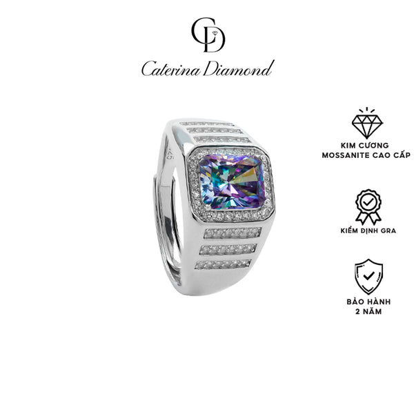 Nhẫn nam kim cương Moissanite Caterina Diamond Vantage Code Ring DR046BE