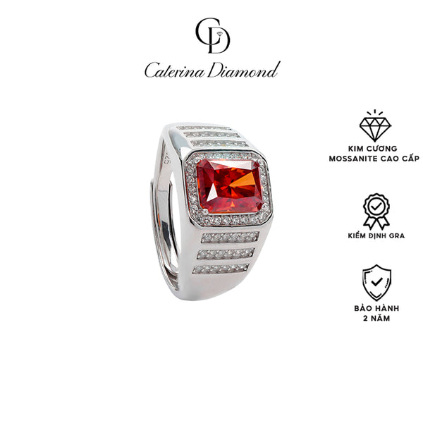 Nhẫn nam kim cương Moissanite Caterina Diamond Vantage Code Ring DR046RD