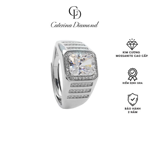 Nhẫn nam kim cương Moissanite Caterina Diamond Vantage Code Ring DR046WH