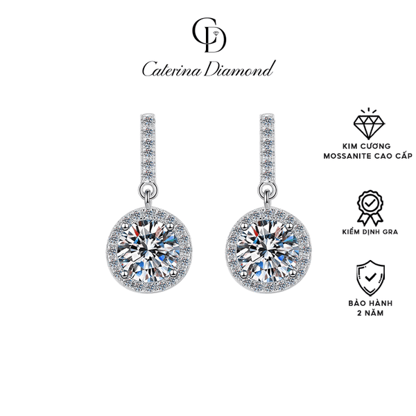Khuyên tai nữ kim cương Moissanite 0.5 Carat Caterina Diamond Round Earrings DE013