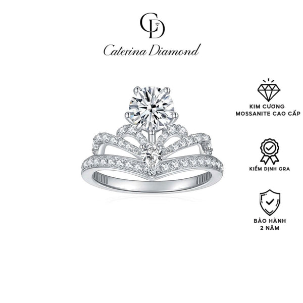 Nhẫn Kim Cương Moissanite Caterina Diamond Queen’s Tiara Moissanite Ring DR033