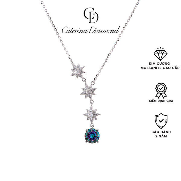 Dây chuyền nữ Kim Cương Moissanite Caterina Diamond Stella Drop Necklace DN065BE
