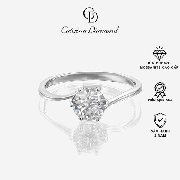 Nhẫn kim cương Moissanite 0,8 Carat Caterina Diamond FOREVER Classic Jane Eyre Proposal DR007