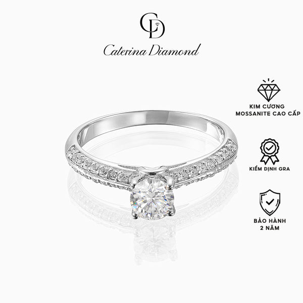 Nhẫn kim cương Moissanite 0,5 Carat Caterina Diamond Solitaire Pavéproposal wedding lover DR009