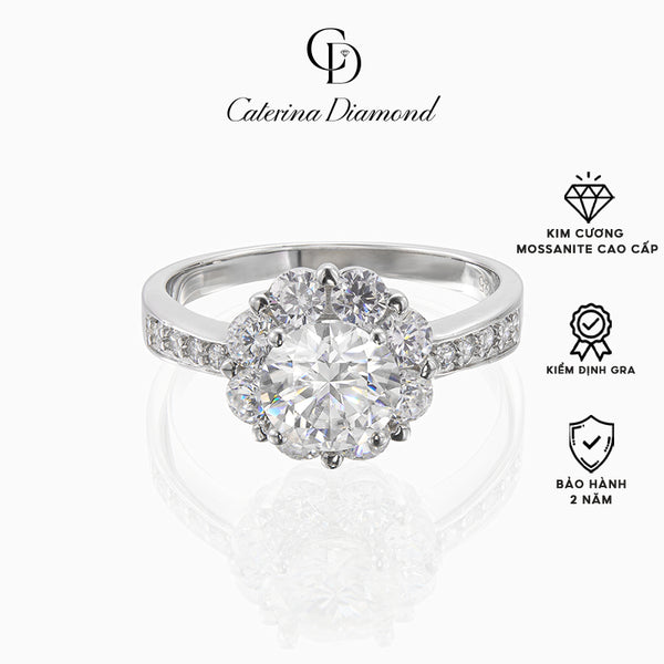 Nhẫn Kim Cương Moissanite 1 Carat Caterina Diamond Brilliant Star Moissanite DR013