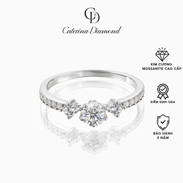 Nhẫn kim cương Moissanite 0,3 Carat Caterina Diamond Solitaire Pavéproposal DR019