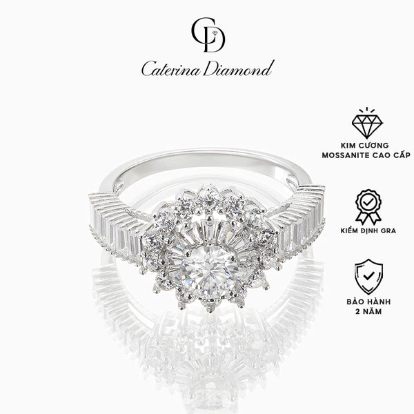 Nhẫn kim cương Moissanite 0,5 Carat Caterina Diamond Solitaire Pavéproposal lover DR024