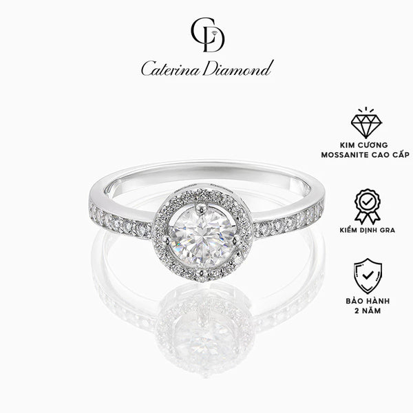 Nhẫn kim cương Moissanite 0,5 Carat Caterina Diamond Solitaire Pavéproposal DR025