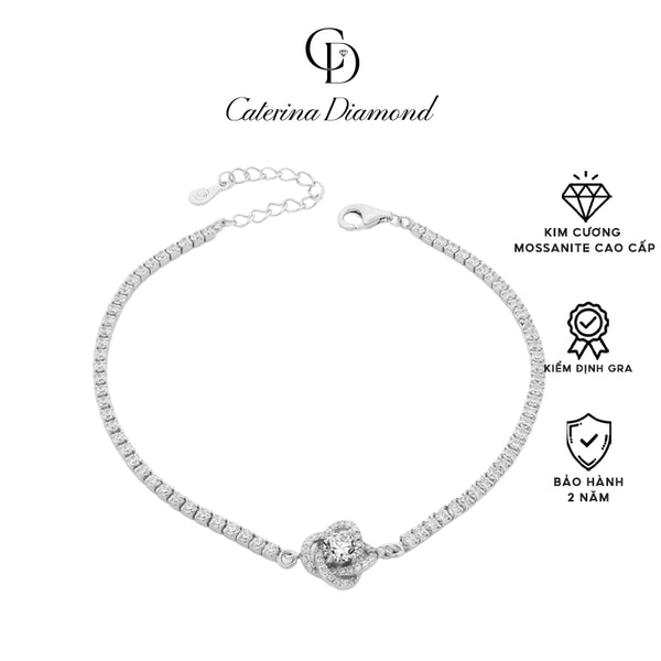 Vòng tay Kim Cương Moissanite 0.3 Carat Caterina Diamond Rose Silver DB019