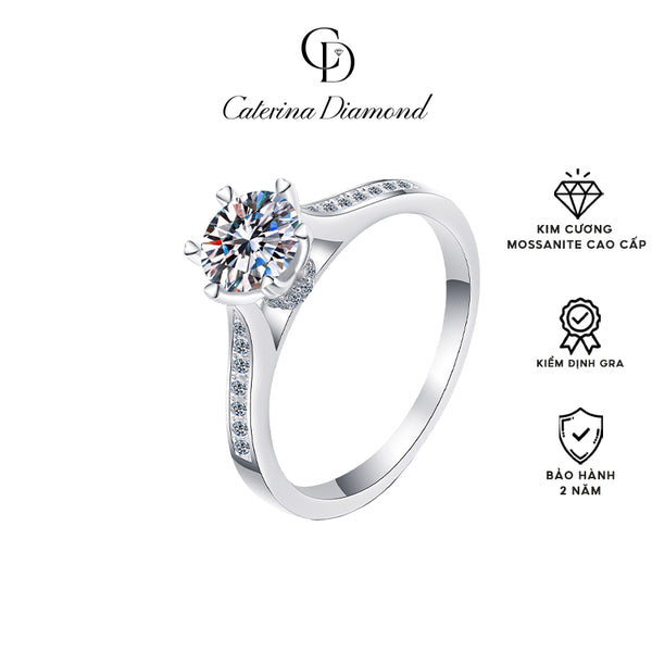 Nhẫn kim cương Moissanite 0,3 Carat Caterina Diamond 0.4 Carat Sterling Silver DR030