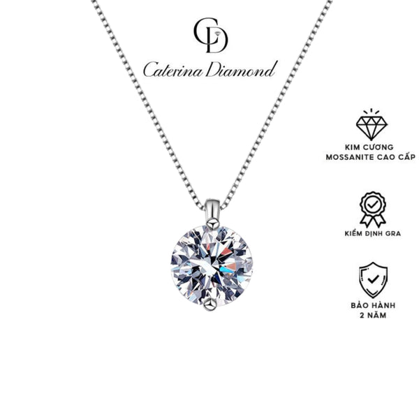 Dây chuyền nữ Kim Cương Moissanite Caterina DiamondSparkling Solitaire Pendant Necklace DN063WH