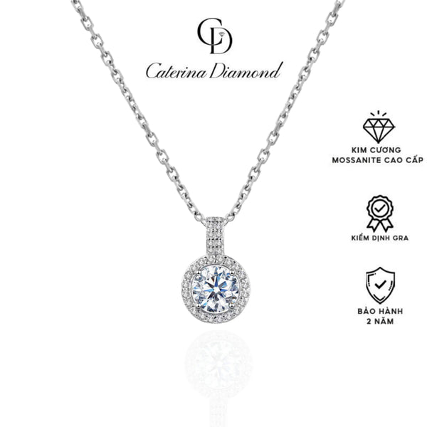 Dây chuyền kim cương Moissanite Caterina Diamond Solitaire Shine DN074WH