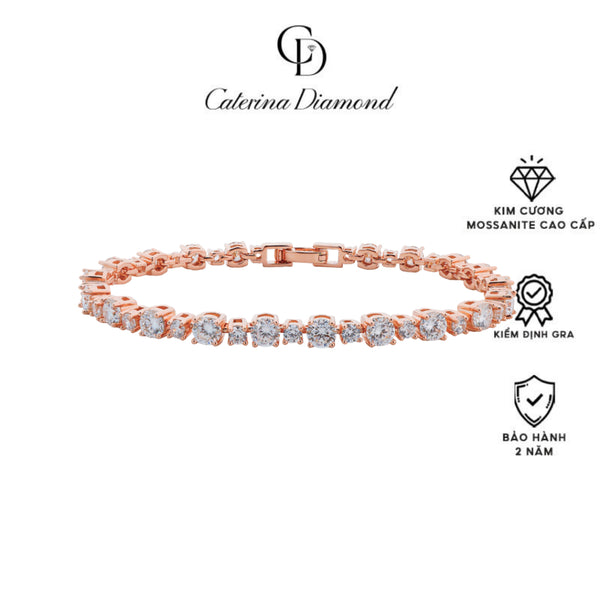 Vòng tay Kim Cương Moissanite Caterina Diamond Matrix Tennis Bracelet DB043