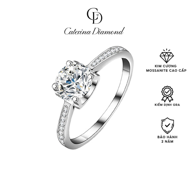 Nhẫn kim cương Moissanite 0,42 Carat Caterina Diamond Four-Claw Engagement ring DR032