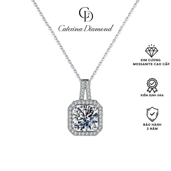 Dây chuyền kim cương Moissanite 1 Carat Caterina Diamond Square DN055WH