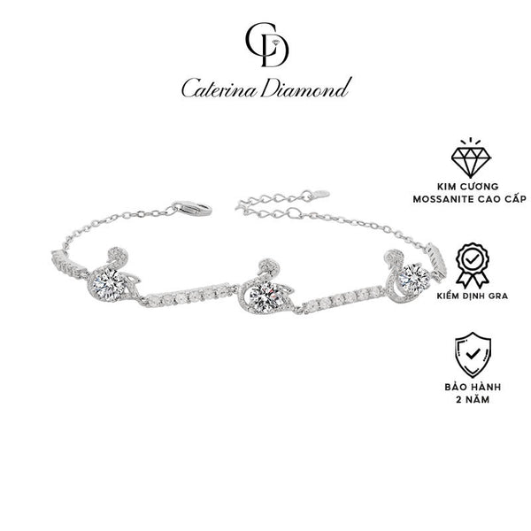 Vòng tay Kim Cương Moissanite 0.5 Carat Caterina Diamond Feminine Charm Swan DB011WH