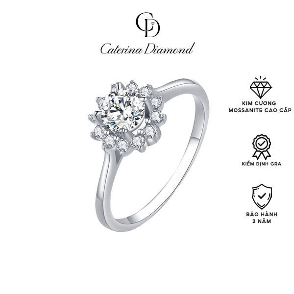 Nhẫn kim cương Moissanite 0,5 Carat Caterina Diamond Classic Flower Ring DR029