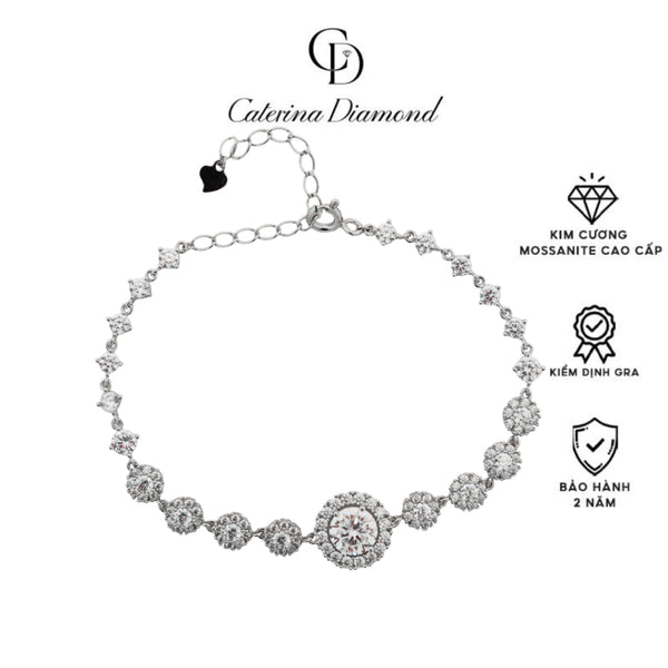 Vòng tay Kim Cương Moissanite Caterina Diamond Halo Bloom Bracelet DB041