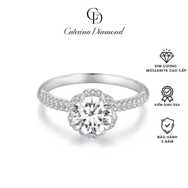 [BST Mới]Nhẫn cầu hôn kim cương Moissanite 1.0 Carat Caterina Diamond Only You DR049