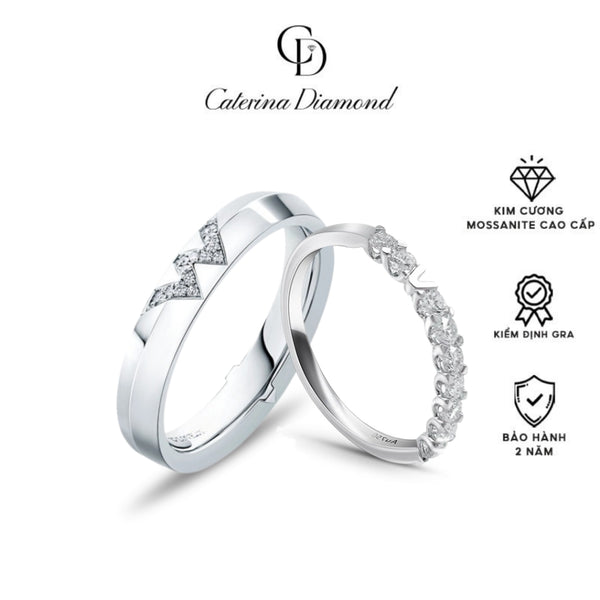 [BST Mới]Nhẫn cầu hôn kim cương Moissanite Caterina DiamondTrue Love Eternal - Kiểm định GRA