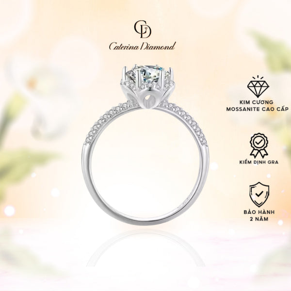 [BST Mới]Nhẫn cầu hôn kim cương Moissanite 1.0 Carat Caterina Diamond Only You DR049