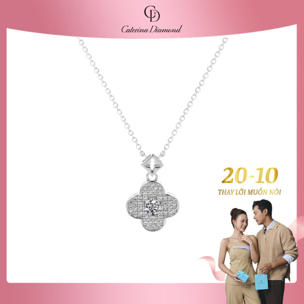 Dây chuyền nữ Kim Cương Moissanite Caterina Diamond Lucky Clover Necklace DN008
