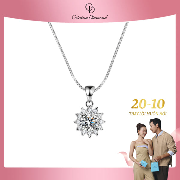 Dây chuyền kim cương Moissanite 1 Carat Caterina Diamond Sunflower DN022WH