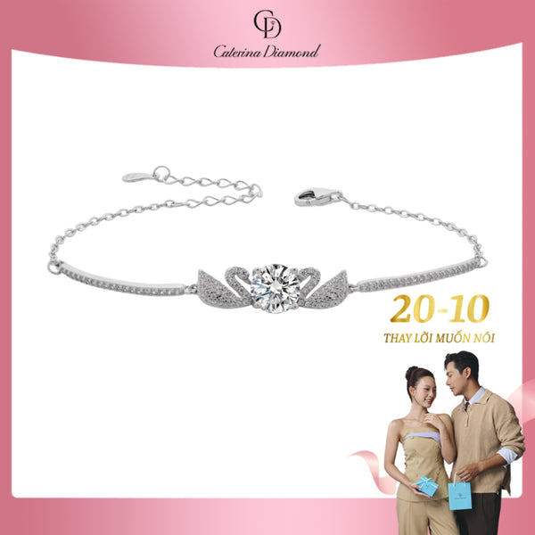 Vòng tay Kim Cương Moissanite 0.5 Carat Caterina Diamond Love Swan Bracelet DB012WH